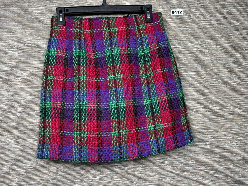 Neiman Marcus Wool Blend Tweed Straight Pencil Skirt Womens Size 8 Multicolor